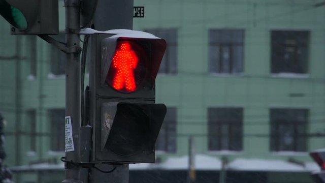 Traffic lights on street