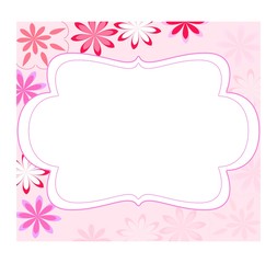 Pink floral vector illustration for invitations and birthday card