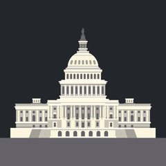 Fototapeta na wymiar US National Capitol in Washington, DC. American landmark. Vector