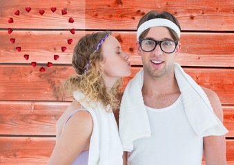 Digital composite of loving couple 