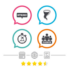 Strike icon. Storm weather and group of people.