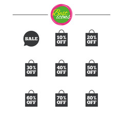 Sale discounts icons. Special offer signs.