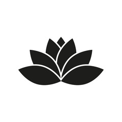 Lotus icon. Lily and flower, lifestyle symbol. Flat design. Stock - Vector illustration