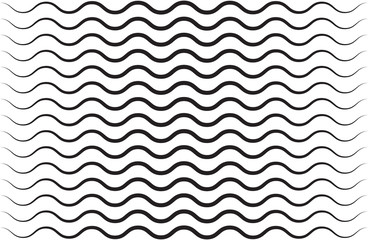 Black vector seamless wavy line pattern