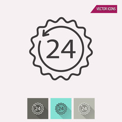 24 hour service - vector icon.