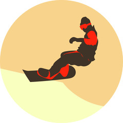 Extreme winter snowboarder