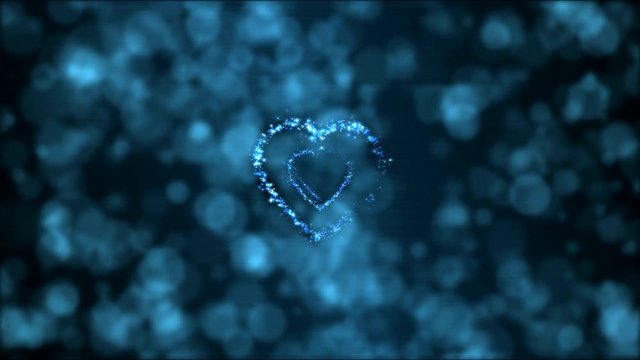 Heart Tunnel Motion Background Animation - Loop Blue
