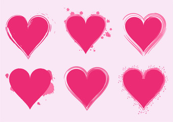 Brush drawing vector heart