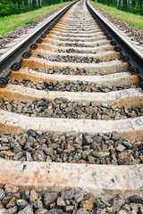 Old rails in landscape