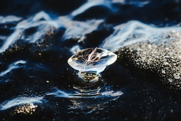 glittering ice in the sun