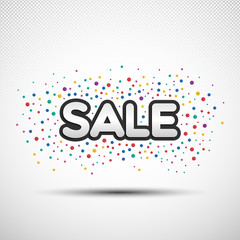 Fototapeta premium Sale word with coloured round confetti