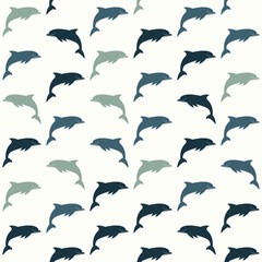 silhouette dolphin background seamless texture sea wave 2