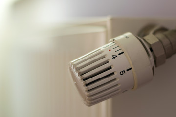 Heating Radiator Adjusting Knob Thermostat - selective focus