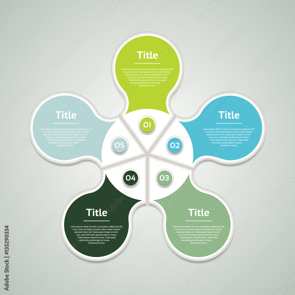 Wall mural vector circle infographic. template for diagram, graph, presentation and chart. business concept wit