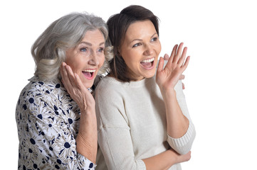 happy mother and daughter