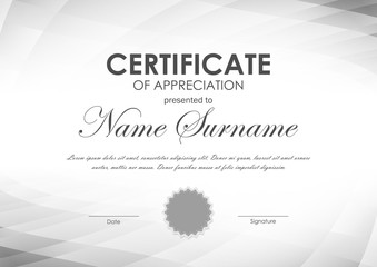 Certificate of appreciation template