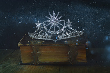 low key image of beautiful diamond queen crown © tomertu