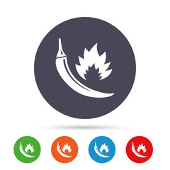 Hot chili pepper sign icon. Spicy food symbol.