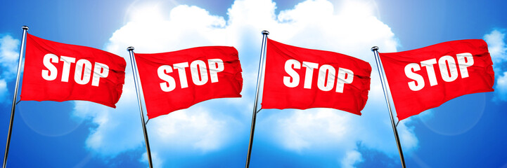 stop sign flag, 3D rendering