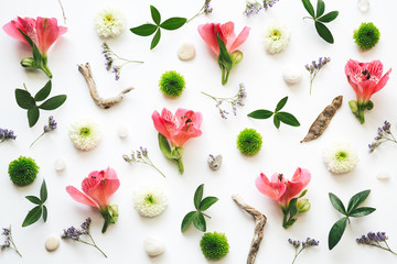 Floral Decoration On White Background