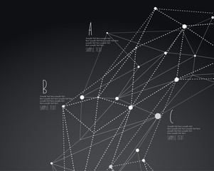 Abstract mesh background grid with place for your three messages