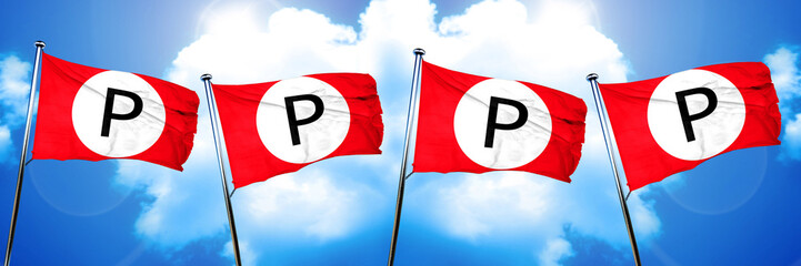parking not allowed flag, 3D rendering