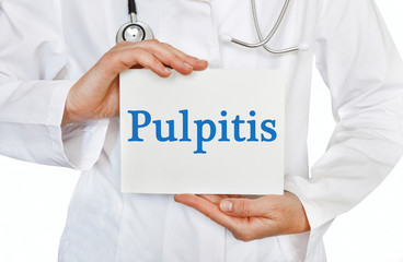 Pulpitis card in hands of Medical Doctor