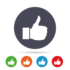 Like sign icon. Hand finger up symbol.