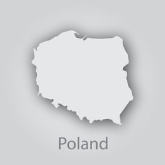 Poland map in paper cut style.Abstract modern design background. Vector illustration EPS10