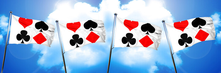 card game symbols flag, 3D rendering