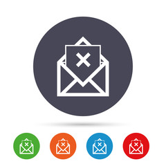 Mail delete icon. Envelope symbol. Message sign.