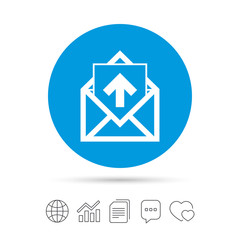Mail icon. Envelope symbol. Outbox message sign.