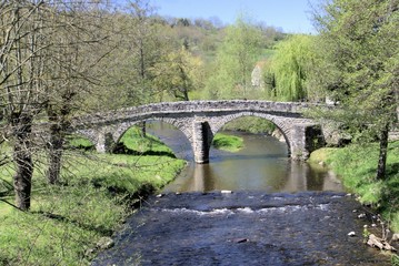 Fototapeta na wymiar Brücke über den Fluss La Senoire, Auvergne