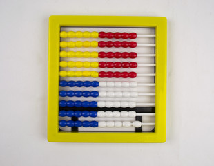 Close up of a plastic abacus