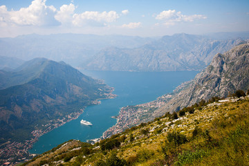 Fototapeta na wymiar View of the Kotor Bay, Montenegro