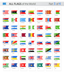 All World Bookmark Label Vector Flags - Collection