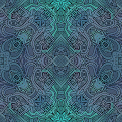 Abstract vector decorative ethnic floral seamless pattern