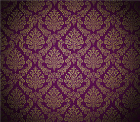 Damask background dark magenta