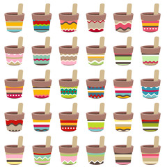 Gardening flowerpots. Pots for plants isolated on white. Objects for your design, advertisement, posters.