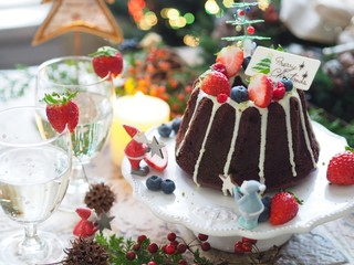 かわいいクリスマスチョコレートケーキ