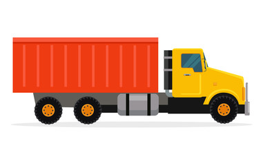 Delivery Tipper Truck Transportation. Vector Cargo