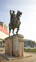 Fototapeta na wymiar Monument to Skanderbeg in Skopje. Macedonia