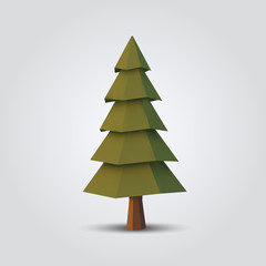 low poly tree vector illustration