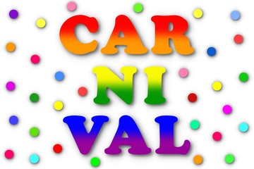 Cartel de carnaval arcoíris en inglés