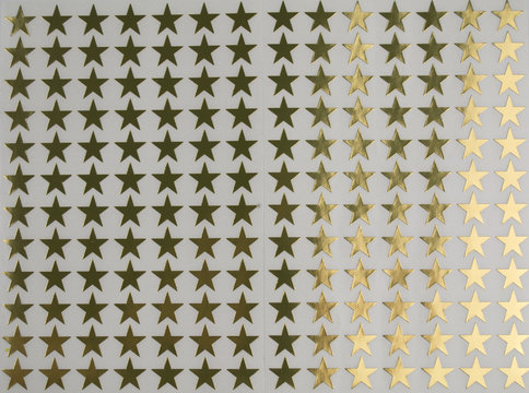 Gold star stickers background pattern