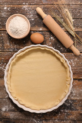 raw dough and ingredients