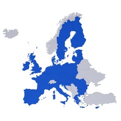 EU map political europe 3d