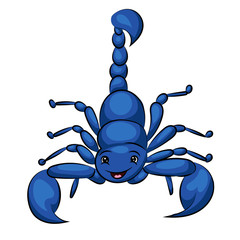 cartoon color scorpion at the white background