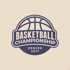 Naklejka premium basketball championship logo. modern sport emblem