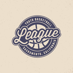Fototapeta premium basketball league logo. modern sport emblem
